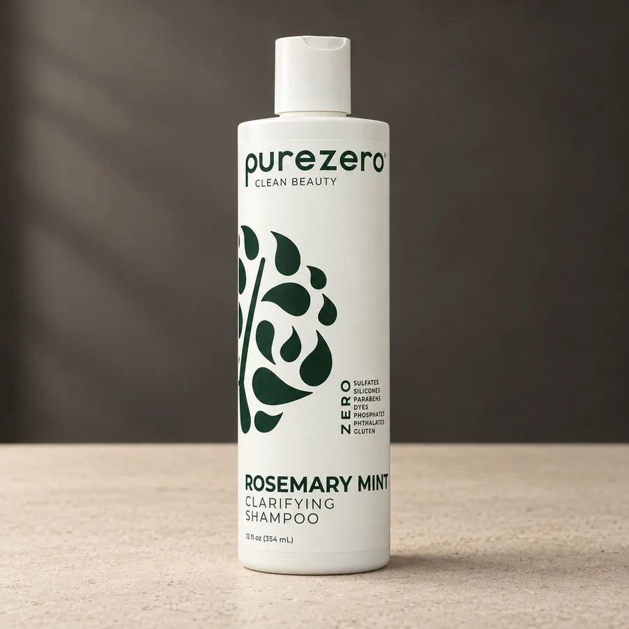 Purezero Rosemary Mint Clarifying Shampoo 12 fl oz bottle